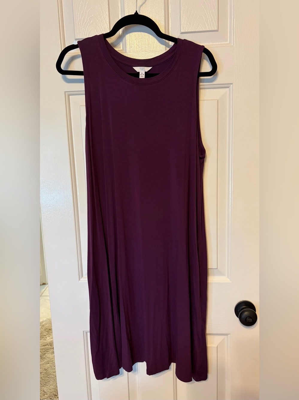Time and Tru Sleeveless Swing Tank Dress in Deep Plum, Size XL 💜